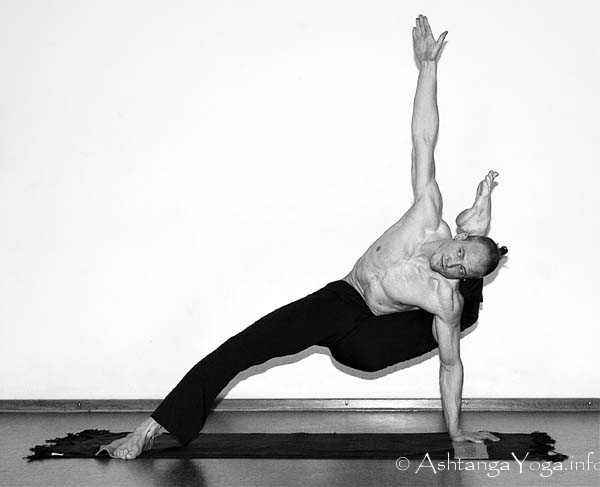 Bhairavasana - Ashtanga Vinyasa Yoga transcends gravity in Advanced A Series (Sthira Bhaga). 