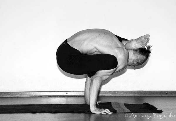 Viranchyasana A Vinyasa out - Ashtanga Vinyasa Yoga transcends gravity in Advanced A Series (Sthira Bhaga). 