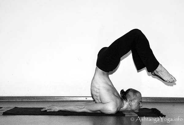 Ganda Bherundasana - Ashtanga Vinyasa Yoga transcends gravity in Advanced A Series (Sthira Bhaga). 