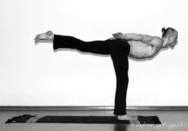 Dighasana B - Ashtanga Vinyasa Yoga transcends gravity in Advanced A Series (Sthira Bhaga). 