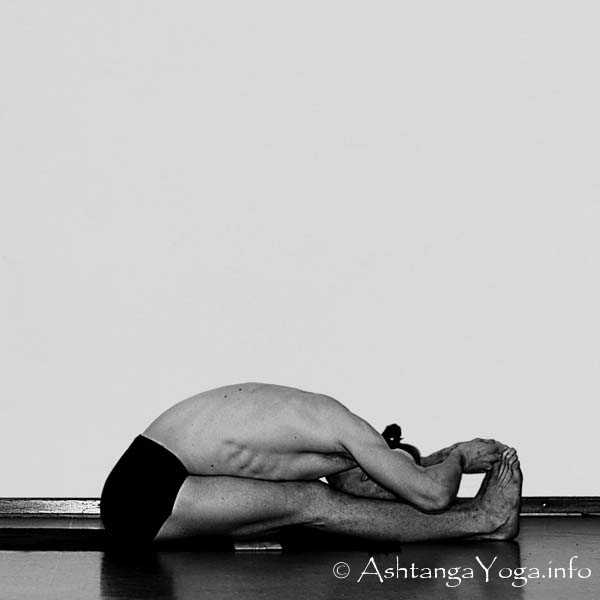 Paschimottanasana A - Primary Series (=Yoga Chikitsa / first series) is said to be the most demanding Part of Ashtanga Vinyasa Yoga. - Because it is the first series you learn as a beginner.... and every begin is hard.