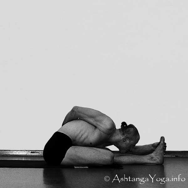 Ardha Baddha Padma Paschimottanasana - Primary Series (=Yoga Chikitsa / first series) is said to be the most demanding Part of Ashtanga Vinyasa Yoga. - Because it is the first series you learn as a beginner.... and every begin is hard.