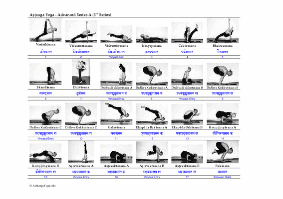 Cheat sheets for the Ashtanga yoga series (PDF) 